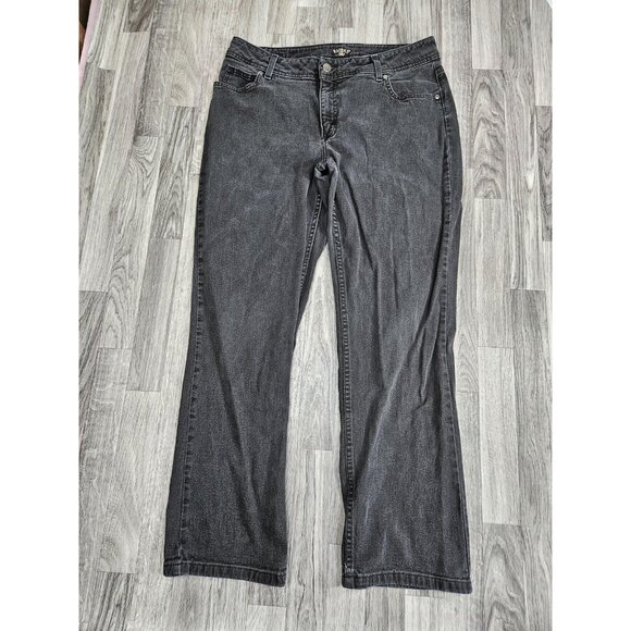 (3/$35) Riders by Lee Jeans Womens 18 Black Straight Charcoal Wash Denim Stretch - Picture 1 of 12